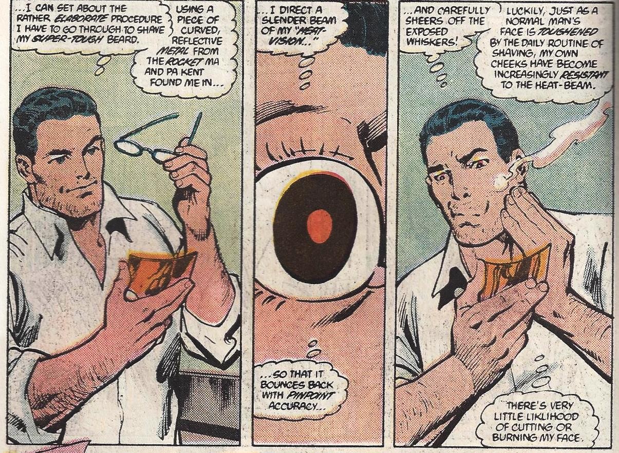 Wet shaving in comic books superman